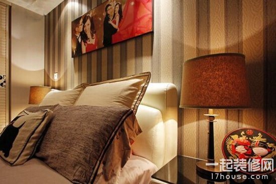 条纹壁纸搭配温馨卧室 条纹壁纸搭配温馨卧室